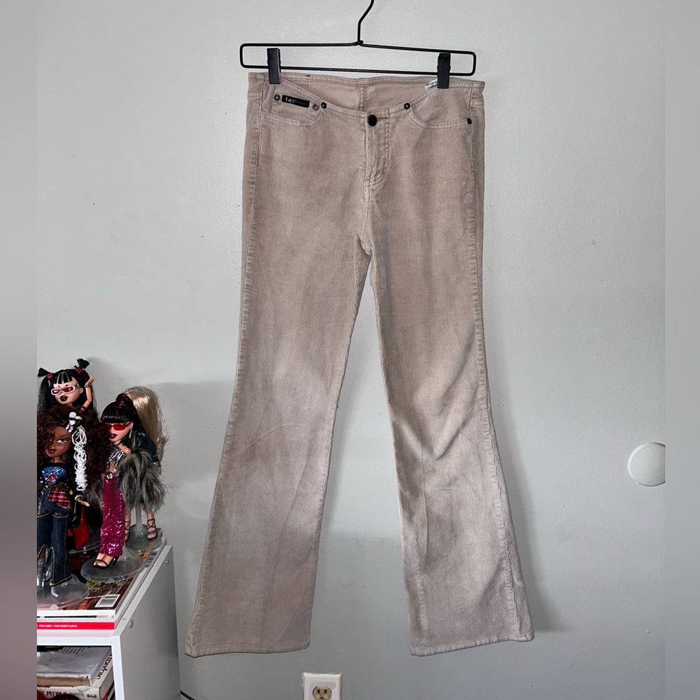 Low-Rise Y2K 2000s Corduroy Flared Skinny Pants